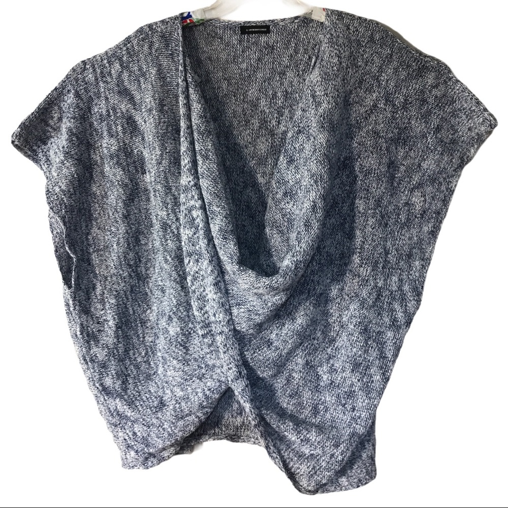 Anthropologie Linen Blend Poncho Pullover Sweater